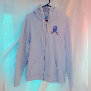 Doctor Who (Hoo) Owl Themed Hoodie Plus Size XXL Powder Blue Tardis